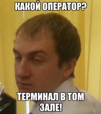 какой оператор? терминал в том зале!