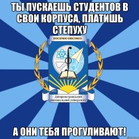 ты пускаешь студентов в свои корпуса, платишь степуху а они тебя прогуливают!