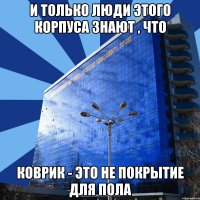 и только люди этого корпуса знают , что коврик - это не покрытие для пола