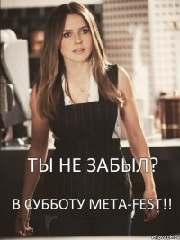 ТЫ НЕ ЗАБЫЛ? в субботу META-FEST!!