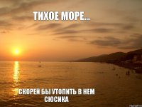 Тихое море... Скорей бы утопить в нем сюсика