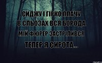 сиджу і гірко плачу в сльозах вся борода Мій Фюрер застрілився тепер я сирота...