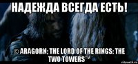 надежда всегда есть! © aragorn; the lord of the rings: the two towers™