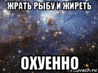 жрать рыбу и жиреть охуенно