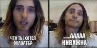 Что ты хотел сказать? ......ааааа ниважна