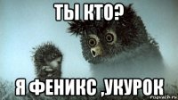 ты кто? я феникс ,укурок