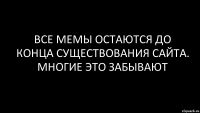 Все мемы остаются до конца существования сайта. Многие это забывают