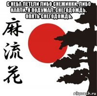 с неба летели либо снежинки, либо капли. я подумал: снегодождь. опять снегодождь. 