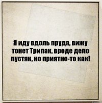 Я иду вдоль пруда, вижу тонет Трипак, вроде дело пустяк, но приятно-то как!