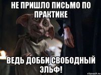 не пришло письмо по практике ведь добби свободный эльф!