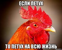 если петух то петух на всю жизнь