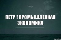 Петр ! Промышленная экономика