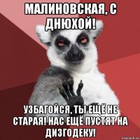 малиновская, с днюхой! узбагойся, ты ещё не старая! нас ещё пустят на дизгодеку!