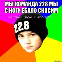 мы команда 228 мы с ноги ебало сносим 