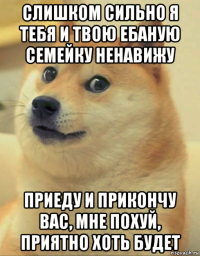 слишком сильно я тебя и твою ебаную семейку ненавижу приеду и прикончу вас, мне похуй, приятно хоть будет