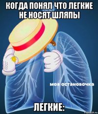 когда понял что легкие не носят шляпы легкие: