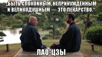 „быть спокойным, непринуждённым и великодушным — это лекарство.“ лао-цзы