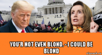  you'r not even blond. - i could be blond