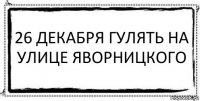 26 декабря гулять на улице Яворницкого 