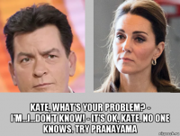  kate, what's your problem? - i'm...i...don't know! - it's ok, kate. no one knows. try pranayama