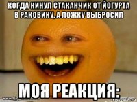 когда кинул стаканчик от йогурта в раковину, а ложку выбросил моя реакция: