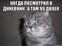 когда посмотрил в днневник . а там 99 двоек 