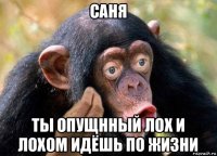 саня ты опущнный лох и лохом идёшь по жизни