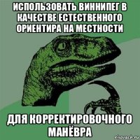 использовать виннипег в качестве естественного ориентира на местности для корректировочного манёвра