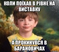 коли поїхав в рівне на виставку а прокинувся в барановичах