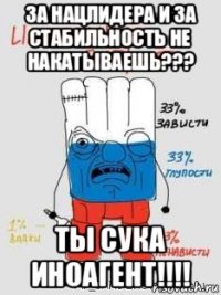 за нацлидера и за стабильность не накатываешь??? ты сука иноагент!!!!