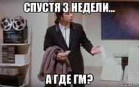 спустя 3 недели... а где гм?