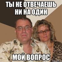 ты не отвечаешь ни на один мой вопрос