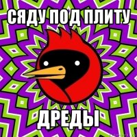 сяду под плиту дреды