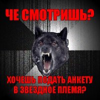 че смотришь? хочешь подать анкету в звездное племя?