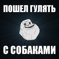 пошел гулять с собаками