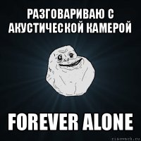 разговариваю с акустической камерой forever alone