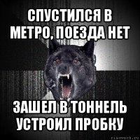 спустился в метро, поезда нет зашел в тоннель устроил пробку