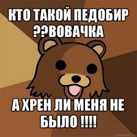 кто такой педобир ??вовачка а хрен ли меня не было !!!