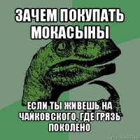 зачем покупать мокасыны если ты живешь на чайковского, где грязь поколено