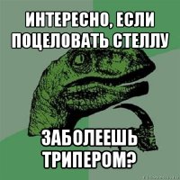 интересно, если поцеловать стеллу заболеешь трипером?