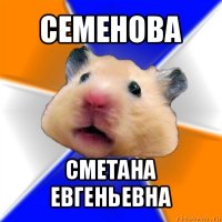 семенова сметана евгеньевна