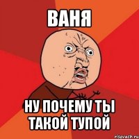 ваня ну почему ты такой тупой