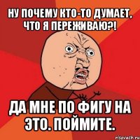 ну почему кто-то думает, что я переживаю?! да мне по фигу на это. поймите.