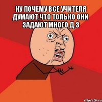 ну почему все учителя думают,что только они задают много д.з 