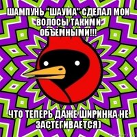 шампунь "шаума" сделал мои
волосы такими объемными!!! что теперь даже ширинка не
застегивается)