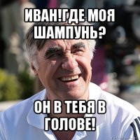 иван!где моя шампунь? он в тебя в голове!