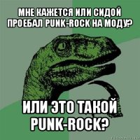 мне кажется или сидой проебал punk-rock на моду? или это такой punk-rock?