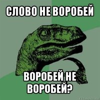 слово не воробей воробей не воробей?