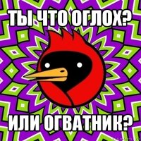 ты что оглох? или огватник?