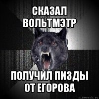 сказал вольтмэтр получил пизды от егорова